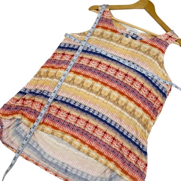 Rose + Olive earth tone orange navy high low boho draped back tank size large - Picture 6 of 6